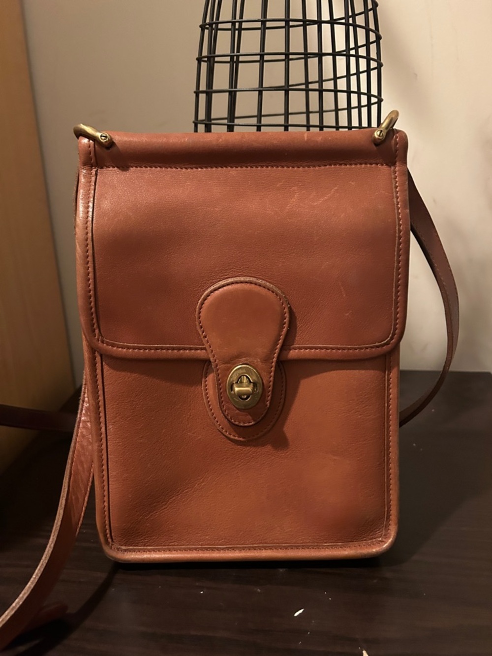 Coach Murphy Classic Leather Crossbody Bag in Saddle Brown